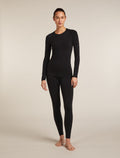 Women's Merino Blend 260 ZoneKnit™ Seamless Long Sleeve Crewe Thermal Top Black - 3