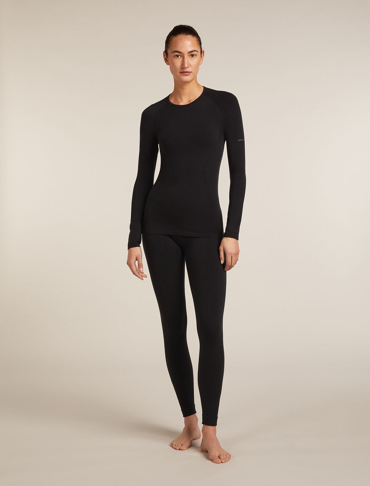 Women's Merino Blend 260 ZoneKnit™ Seamless Long Sleeve Crewe Thermal Top Black - 3