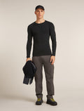 Men's Merino Blend 260 ZoneKnit™ Seamless  Long Sleeve Crewe Thermal Top Black - 4