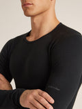 Men's Merino Blend 260 ZoneKnit™ Seamless  Long Sleeve Crewe Thermal Top Black - 5