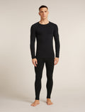 Men's Merino Blend 260 ZoneKnit™ Seamless  Long Sleeve Crewe Thermal Top Black - 7