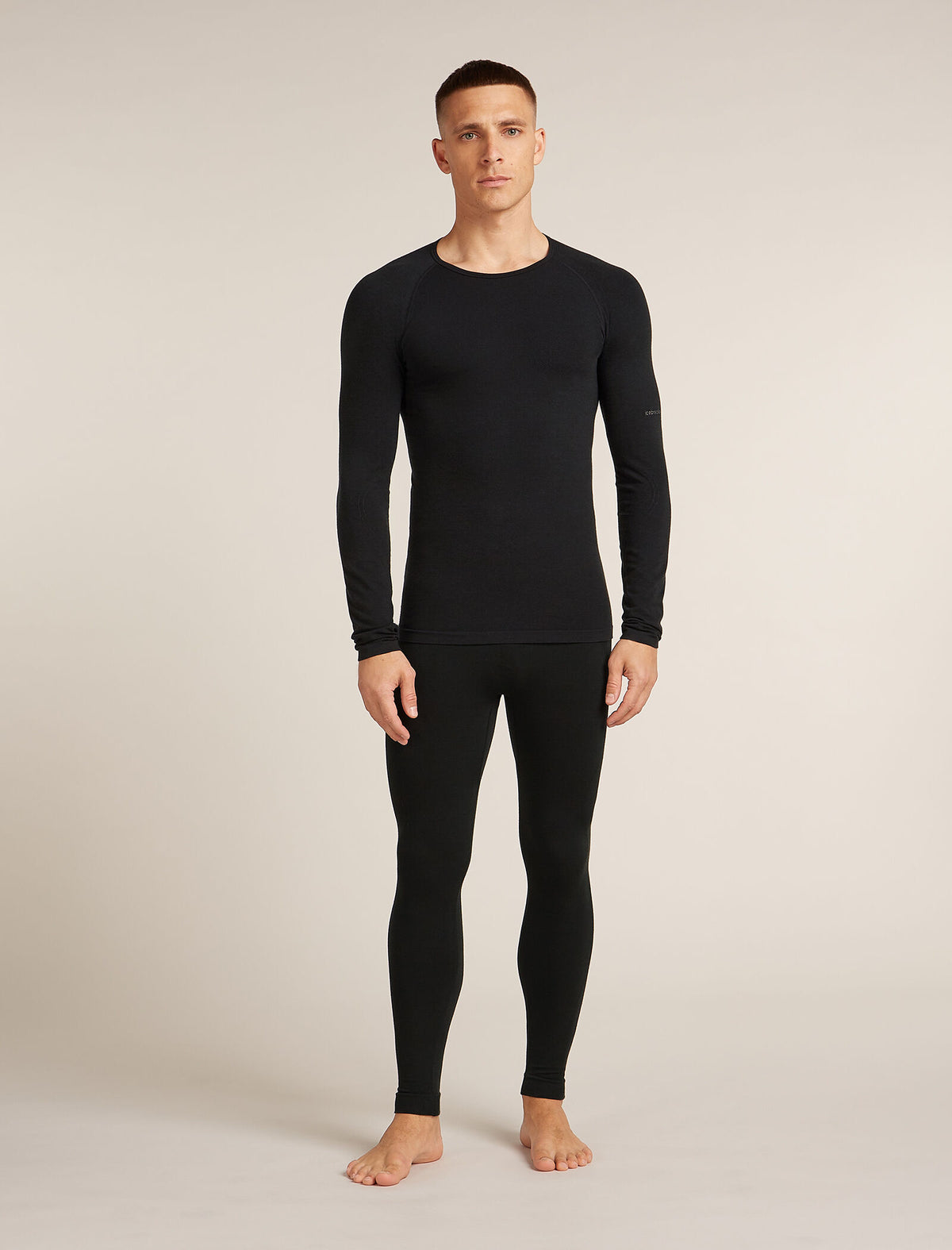 Men's Merino Blend 260 ZoneKnit™ Seamless  Long Sleeve Crewe Thermal Top Black - 7