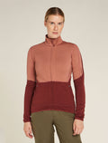 Women's Merino 400 RealFleece™ Descender Long Sleeve Zip Jacket Cedar Wood/Port - 1