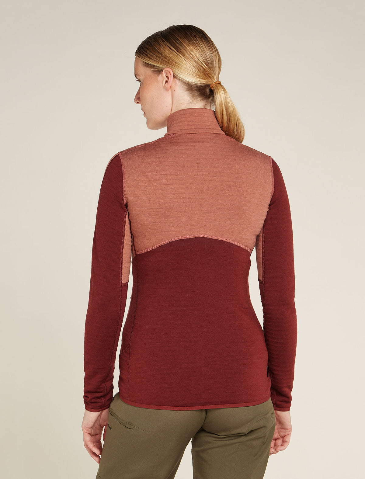 Women's Merino 400 RealFleece™ Descender Long Sleeve Zip Jacket Cedar Wood/Port - 3