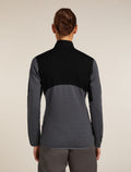 Women's Merino 400 RealFleece™ Descender Long Sleeve Zip Jacket Black/Obsidian - 2