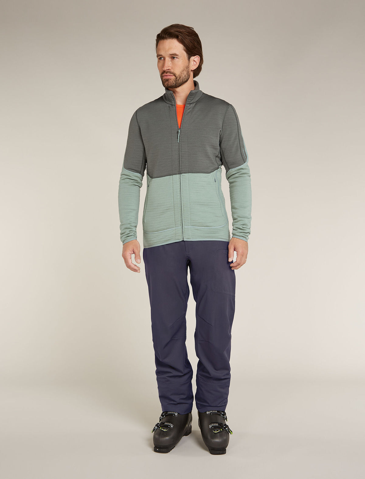Men's Merino 400 RealFleece™ Descender Long Sleeve Zip Jacket Galaxy/Moss - 3