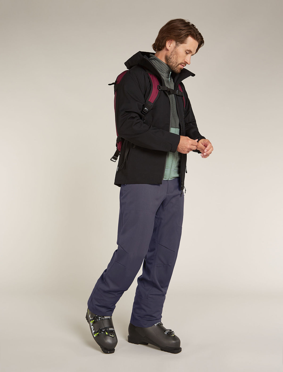 Men's Merino 400 RealFleece™ Descender Long Sleeve Zip Jacket Galaxy/Moss - 4