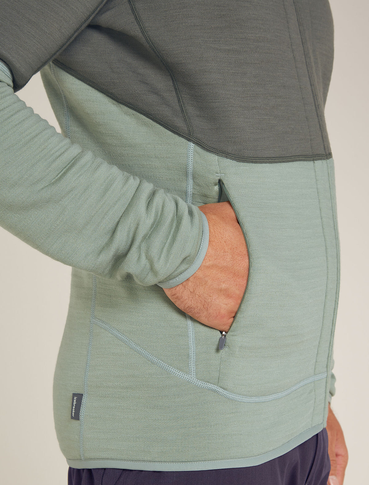 Men's Merino 400 RealFleece™ Descender Long Sleeve Zip Jacket Galaxy/Moss - 8