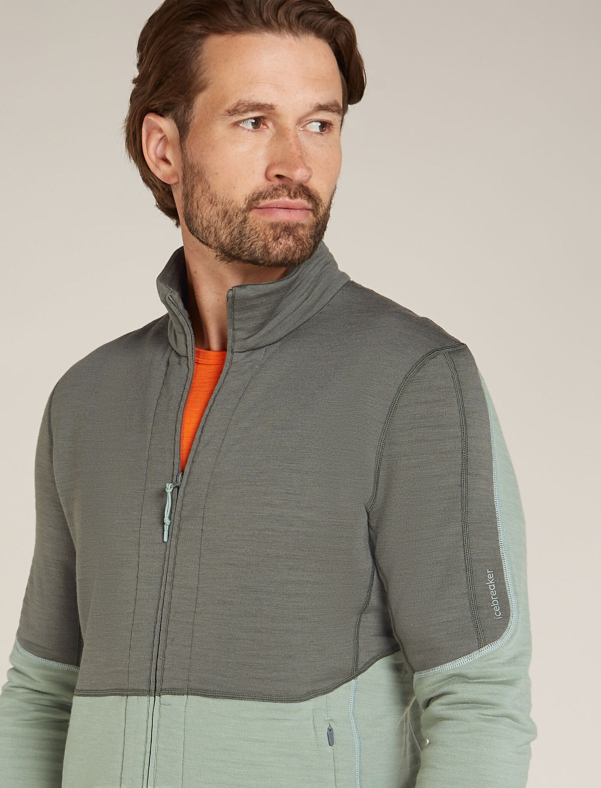 Men's Merino 400 RealFleece™ Descender Long Sleeve Zip Jacket Galaxy/Moss - 9