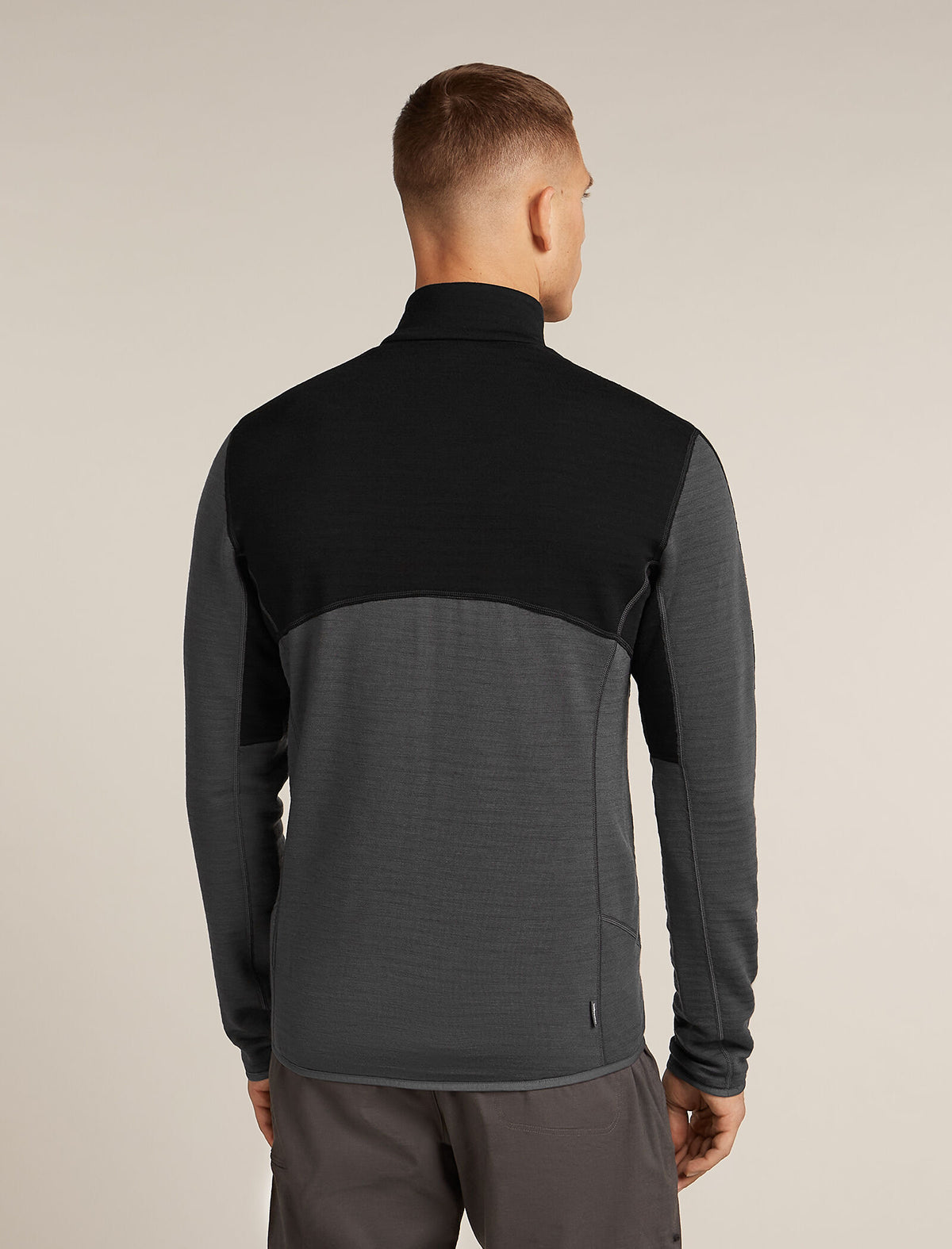 Men's Merino 400 RealFleece™ Descender Long Sleeve Zip Jacket Black/Obsidian - 2