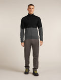 Men's Merino 400 RealFleece™ Descender Long Sleeve Zip Jacket Black/Obsidian - 3