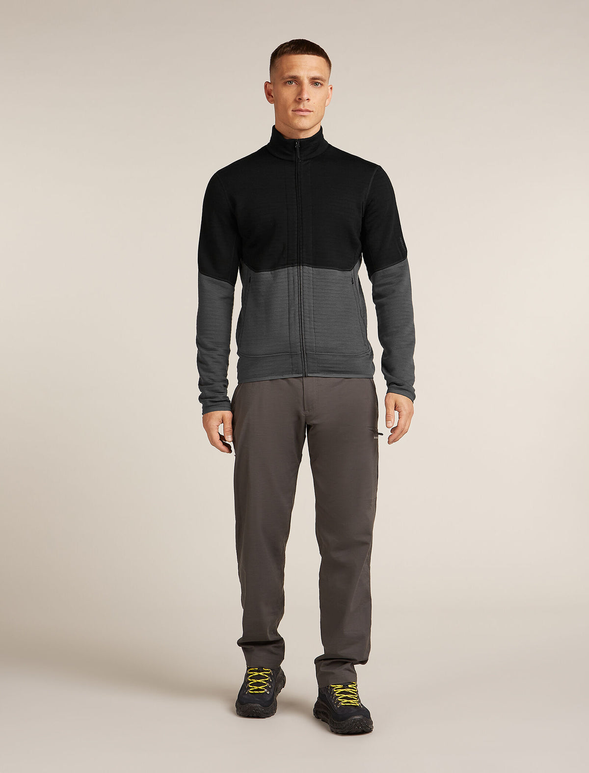 Men's Merino 400 RealFleece™ Descender Long Sleeve Zip Jacket Black/Obsidian - 3