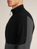 Men's Merino 400 RealFleece™ Descender Long Sleeve Zip Jacket Black/Obsidian - 5
