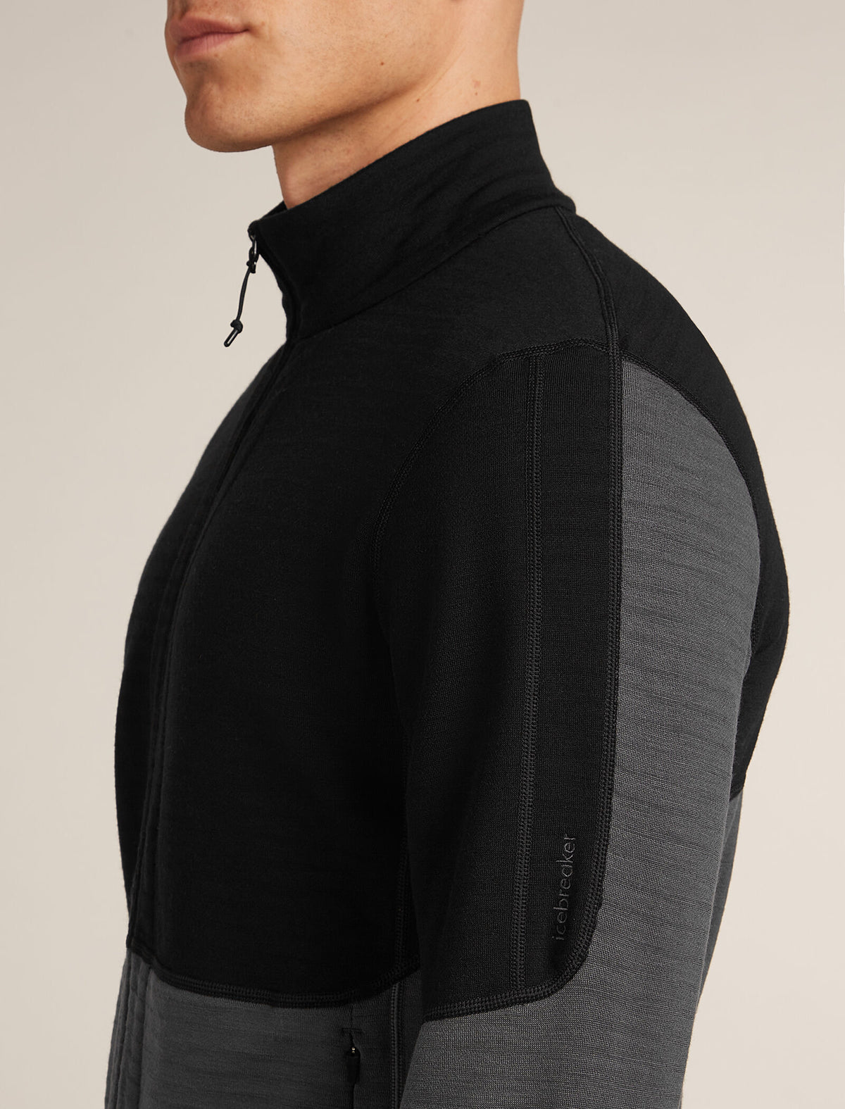 Men's Merino 400 RealFleece™ Descender Long Sleeve Zip Jacket Black/Obsidian - 5