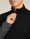 Men's Merino 400 RealFleece™ Descender Long Sleeve Zip Jacket Black/Obsidian - 6