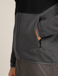 Men's Merino 400 RealFleece™ Descender Long Sleeve Zip Jacket Black/Obsidian - 7