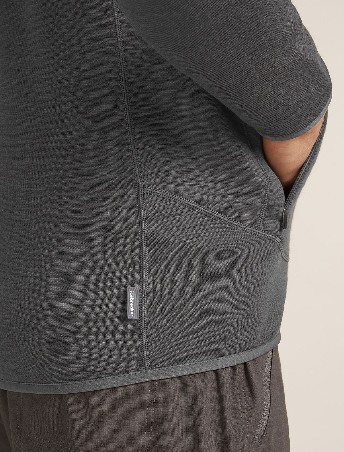 Men's Merino 400 RealFleece™ Descender Long Sleeve Zip Jacket Black/Obsidian - 8