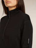 Women's Merino 360 Realfleece™ Elemental Long Sleeve Half Zip Top Black - 10
