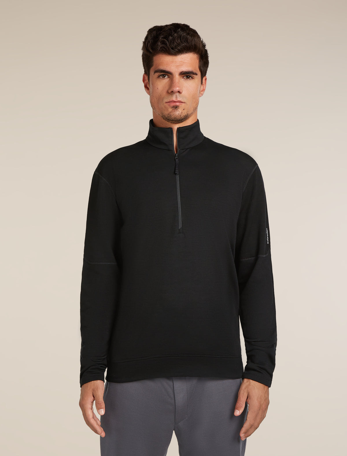 Men's Merino 360 Realfleece™ Elemental Long Sleeve Half Zip Top Black - 1