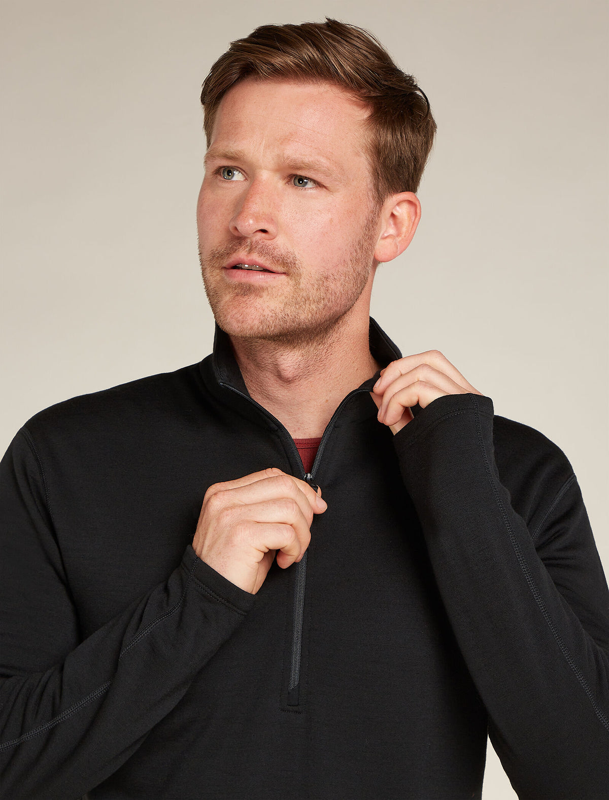 Men's Merino 360 Realfleece™ Elemental Long Sleeve Half Zip Top Black - 7