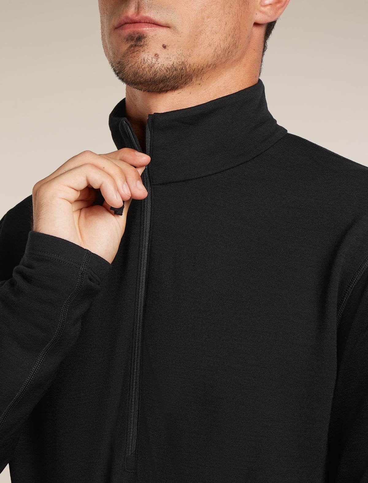 Men's Merino 360 Realfleece™ Elemental Long Sleeve Half Zip Top Black - 8
