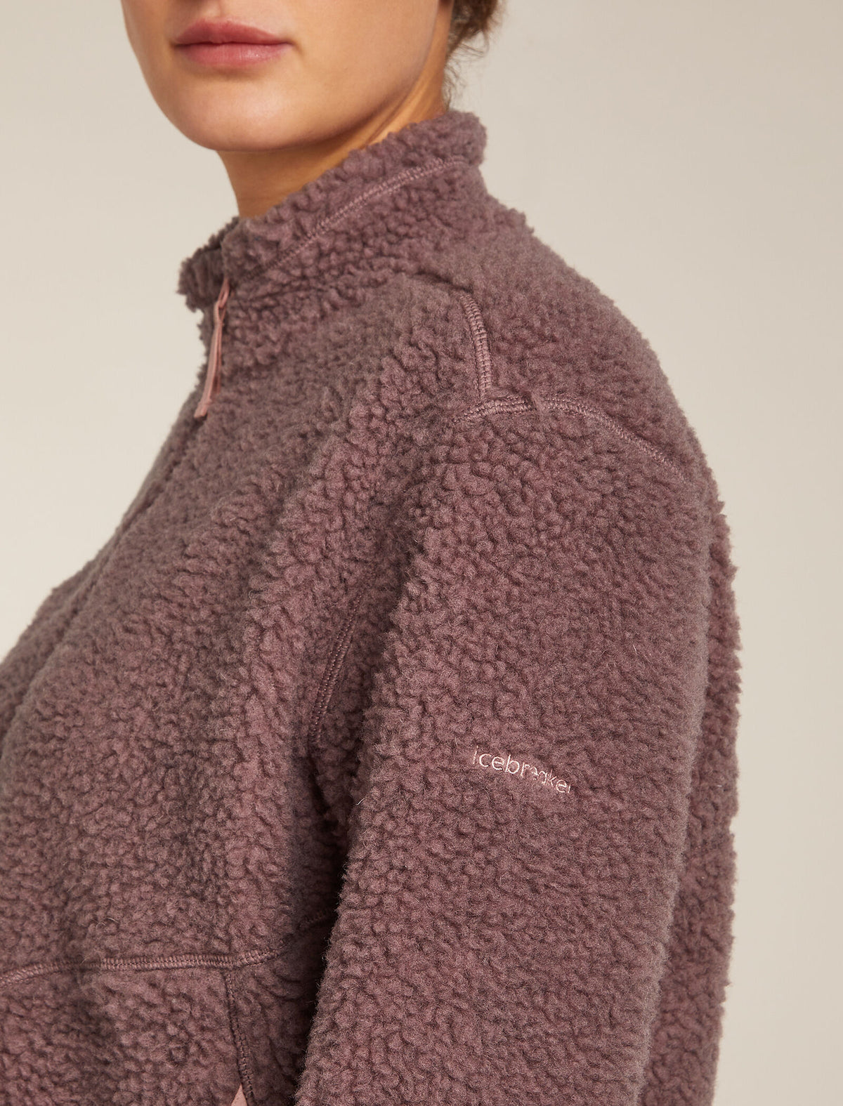 Women's Merino Blend 960 RealFleece™ High Pile Long Sleeve Zip Jacket Summit Dk Hthr/Blush - 5