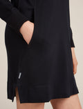 Women's Merino Blend 200 Crush Long Sleeve Dress Black - 5