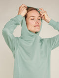 Women's Merino Blend 200 Crush Long Sleeve Dress Moss - 2