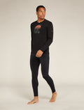 Men's Merino 200 Oasis Long Sleeve Crewe Thermal Top Ruapehu Round  - 3