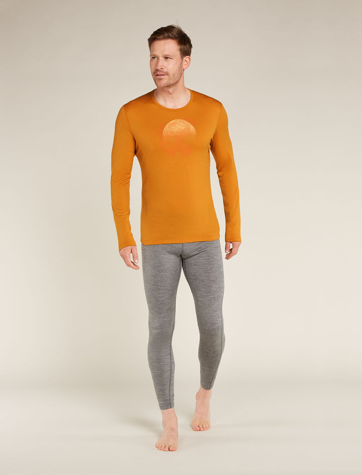 Men's Merino 200 Oasis Long Sleeve Crewe Thermal Top Ruapehu Round  - 3