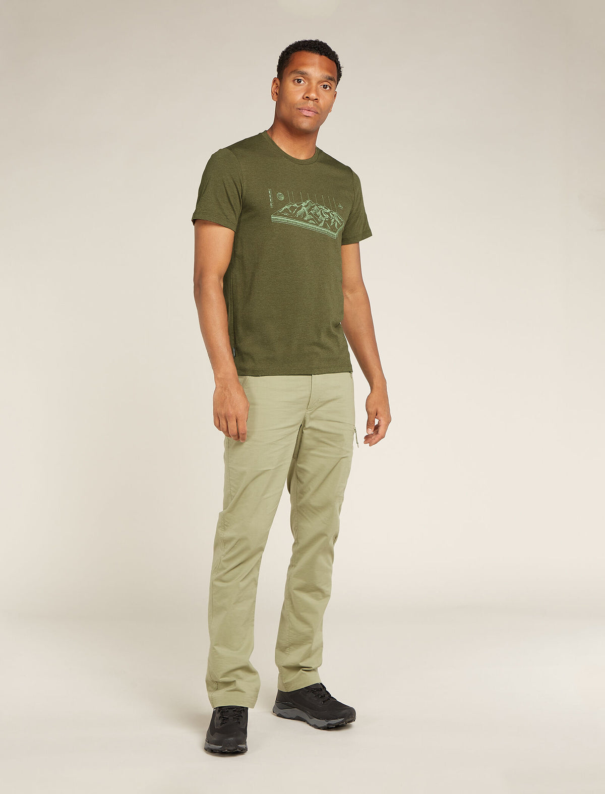 Men's Merino Blend Central Classic Short Sleeve T-Shirt Alps 3D  - 3