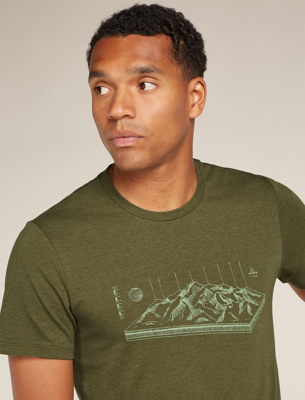 Men's Merino Blend Central Classic Short Sleeve T-Shirt Alps 3D  - 5