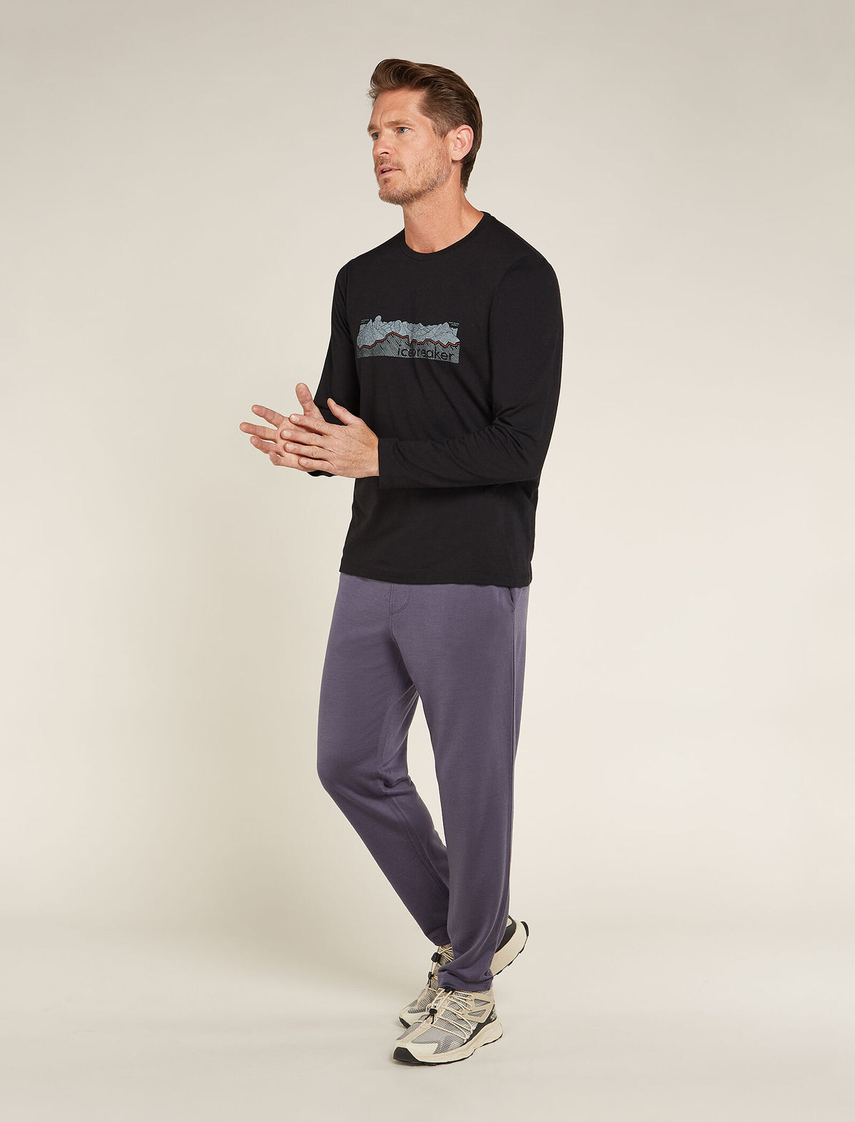 Men's Merino Blend Central Classic Long Sleeve T-Shirt Haute Route  - 3