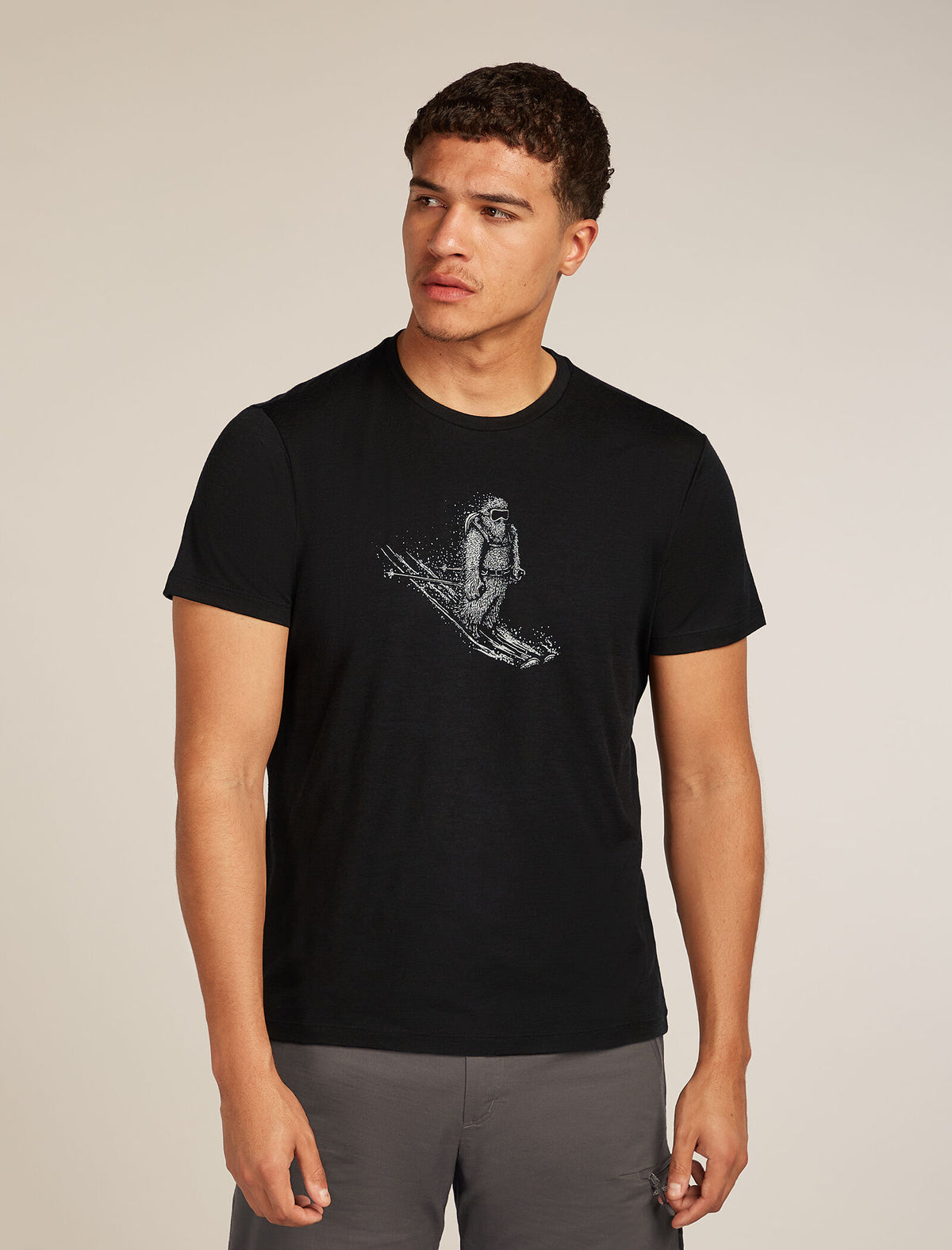 Men's Merino 150 Tech Lite Short Sleeve T-Shirt Skiing Yeti Black - 1