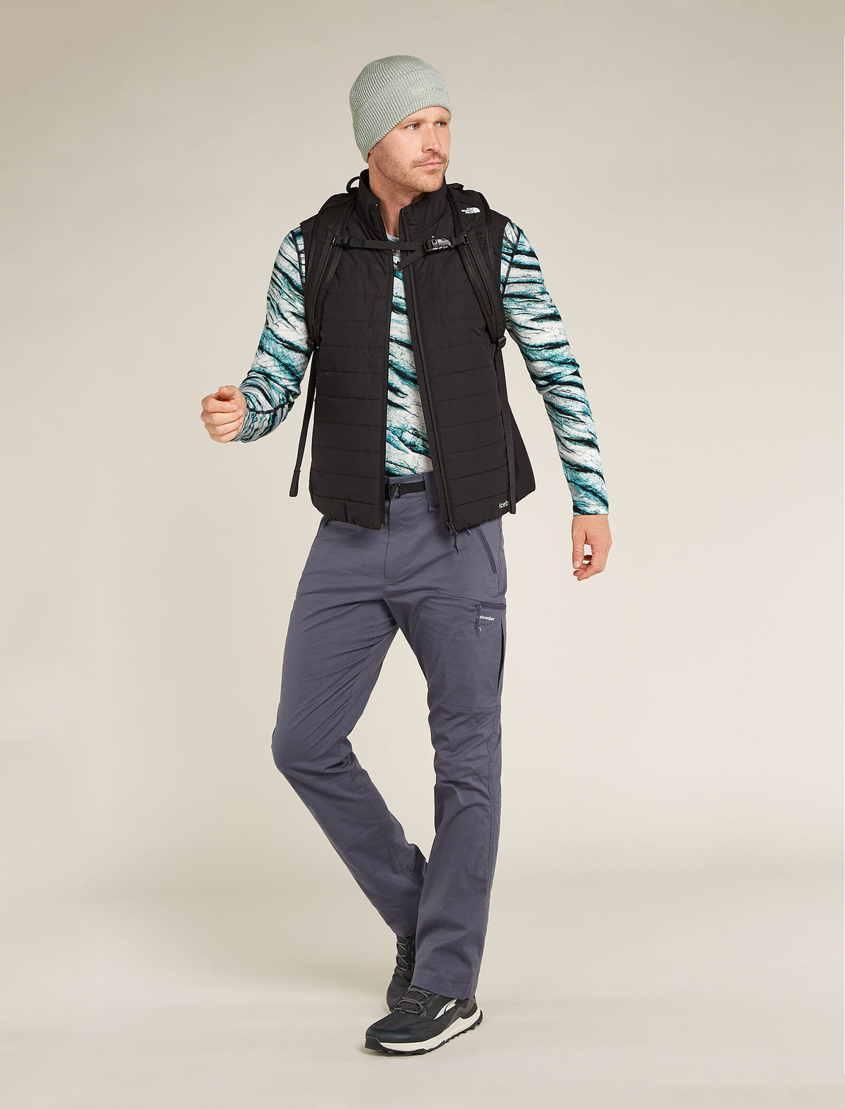 Men's Merino 200 Oasis Long Sleeve Crewe Thermal Top Protect Our Winters AOP  - 4