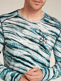 Men's Merino 200 Oasis Long Sleeve Crewe Thermal Top Protect Our Winters AOP  - 5