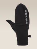 Unisex Merino 200 Convertible Mittens Black - 1