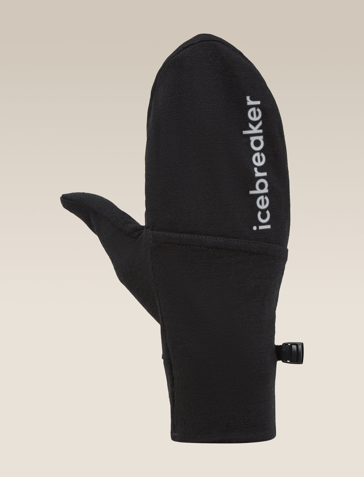 Unisex Merino 200 Convertible Mittens Black - 1