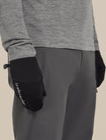 Unisex Merino 200 Convertible Mittens Black - 4