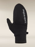 Unisex Merino 200 Convertible Mittens Black - 9