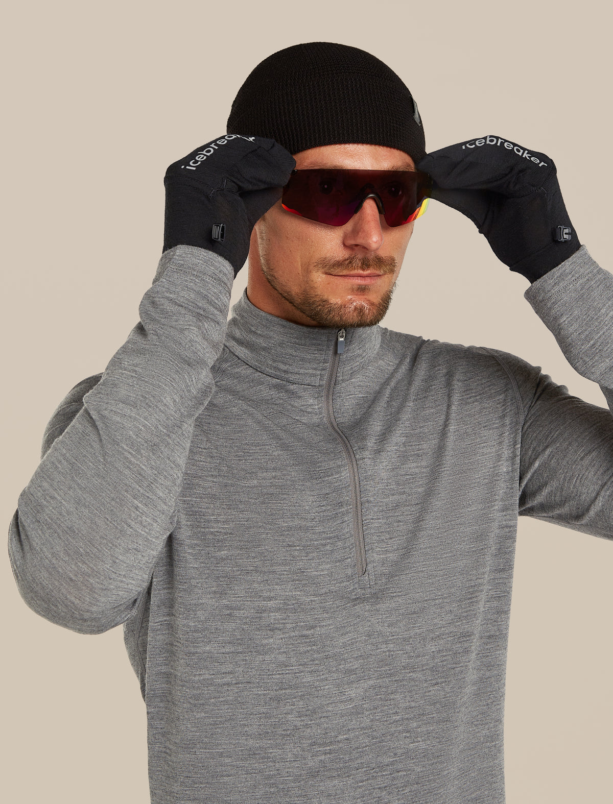 Unisex Merino 200 Convertible Mittens Black - 4