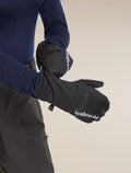 Unisex Merino 200 Convertible Mittens Black - 8