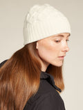 Unisex Merino Cable Knit Beanie Undyed - 4