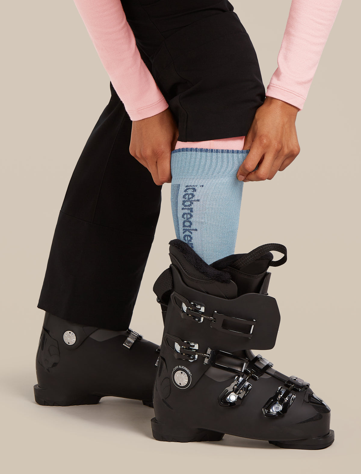 Women's Merino Ski+ Light Over The Calf Socks Hydro/Atlantis - 3