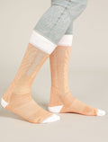 Women's Merino Ski+ Light Over The Calf Socks Mountain Contour  - 2