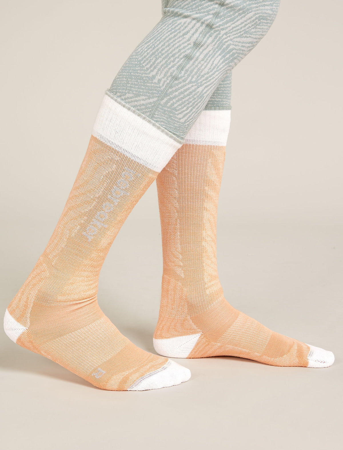 Women's Merino Ski+ Light Over The Calf Socks Mountain Contour  - 2
