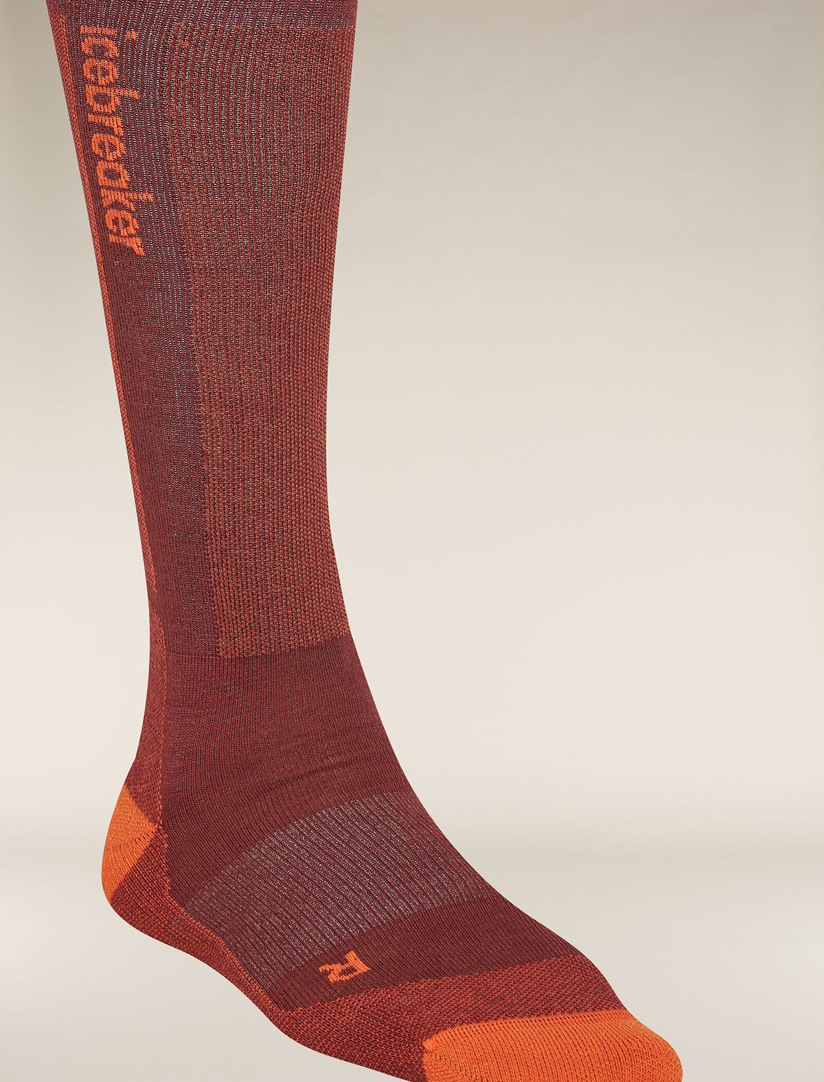 Men's Merino Ski+ Light Over The Calf Socks Port/Blaze - 1