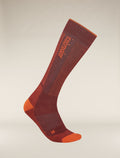 Men's Merino Ski+ Light Over The Calf Socks Port/Blaze - 4