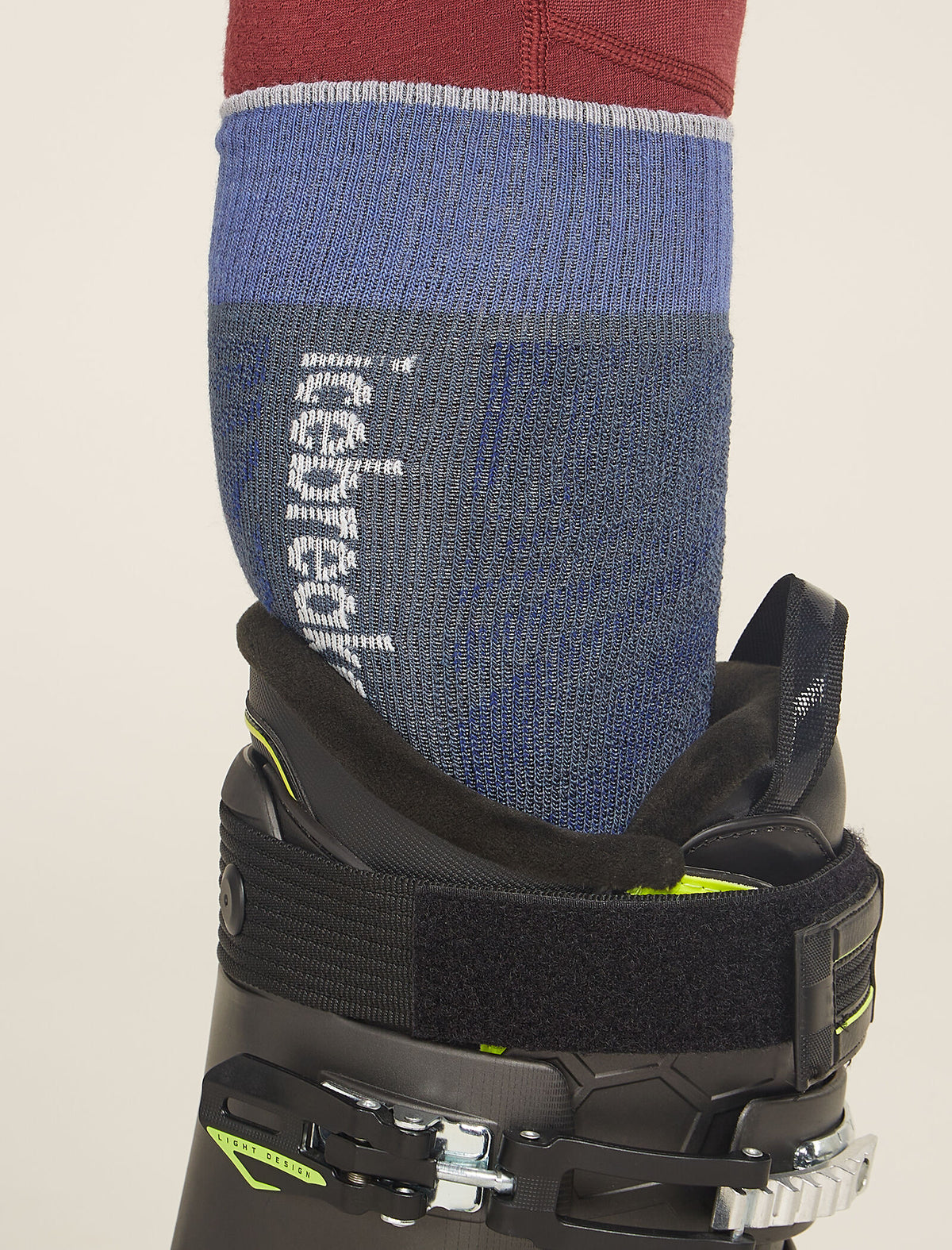 Men's Merino Ski+ Light Over The Calf Socks Mountain Contour  - 1