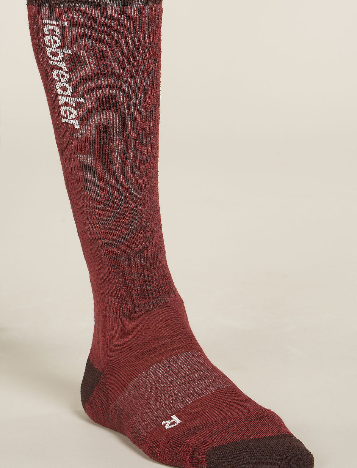 Men's Merino Ski+ Light Over The Calf Socks Mountain Contour Port/Bittersweet - 1